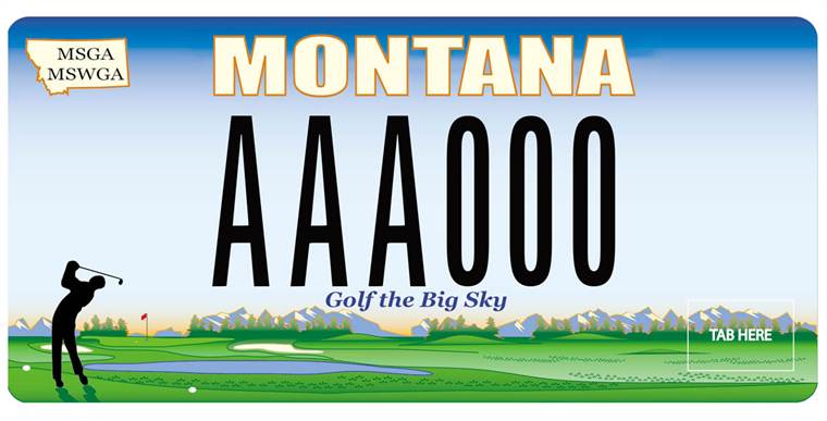 Montana State Golf Association specialty plate